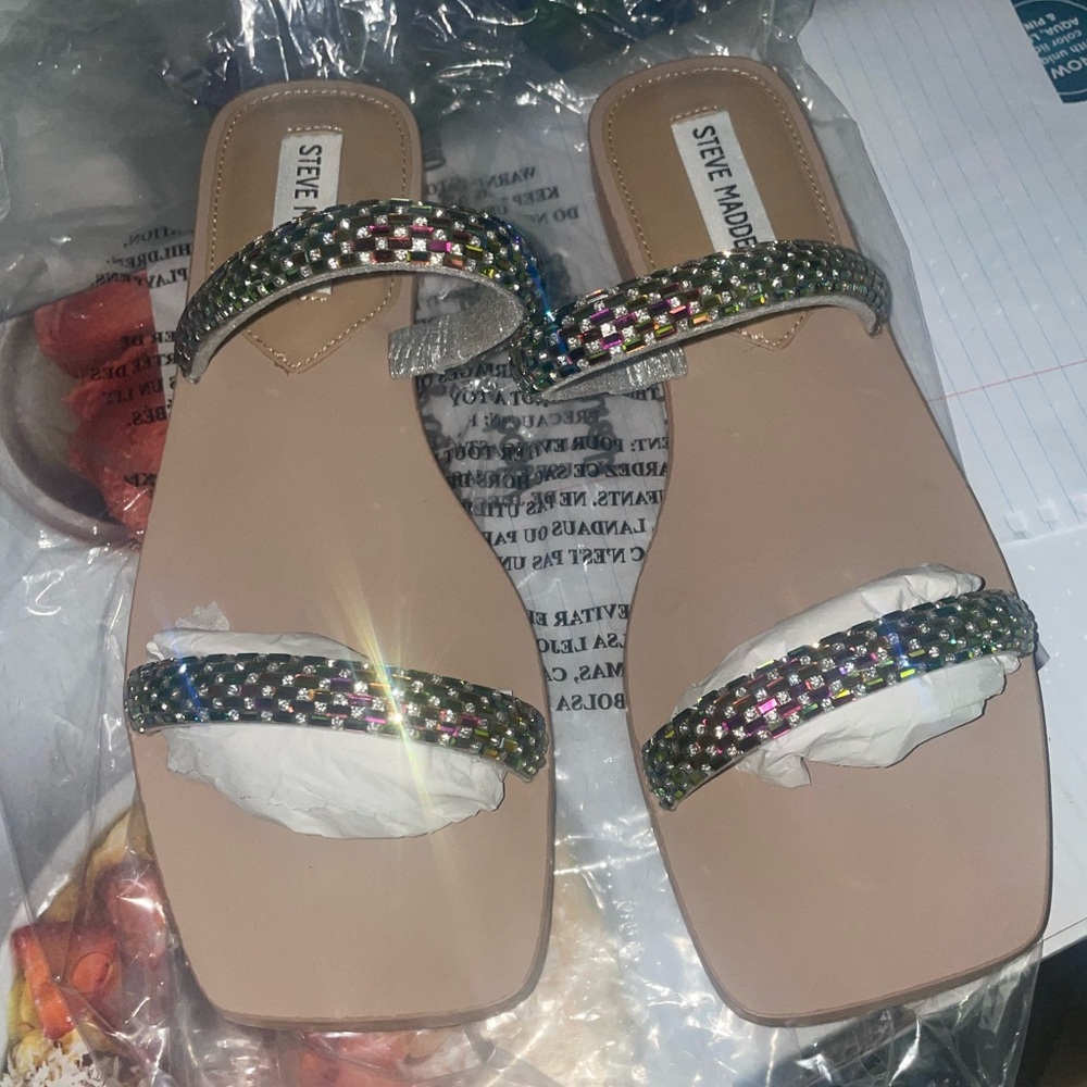 Steve Madden Rainbow Rhinestone Sandals
